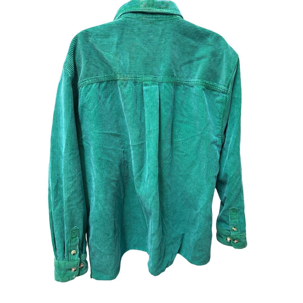 Urban Outfitters SZ Large Green Long Sleeve Corduroy Button Up Shacket Jacket - Picture 4 of 7
